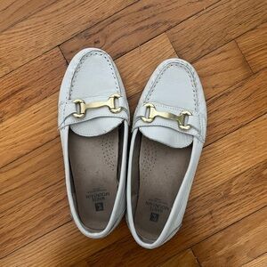 White Mountain Women's Cream Loafers with Gold Accent